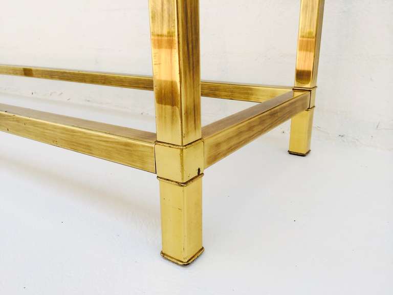 Brass and Glass Console by Mastercraft. 3