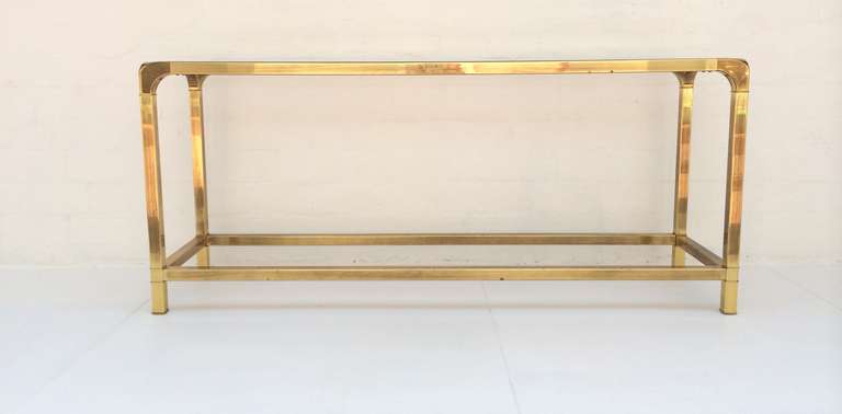 American Brass and Glass Console by Mastercraft.