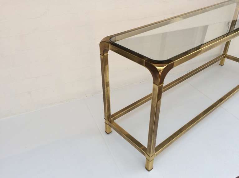 Brass and Glass Console by Mastercraft. 1