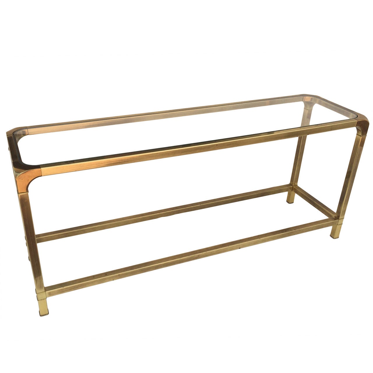 Brass and Glass Console by Mastercraft.