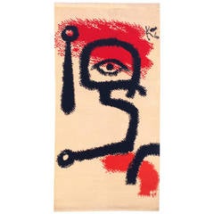 Vintage "The Drummer Boy" Wool Tapestry after a Design by Paul Klee