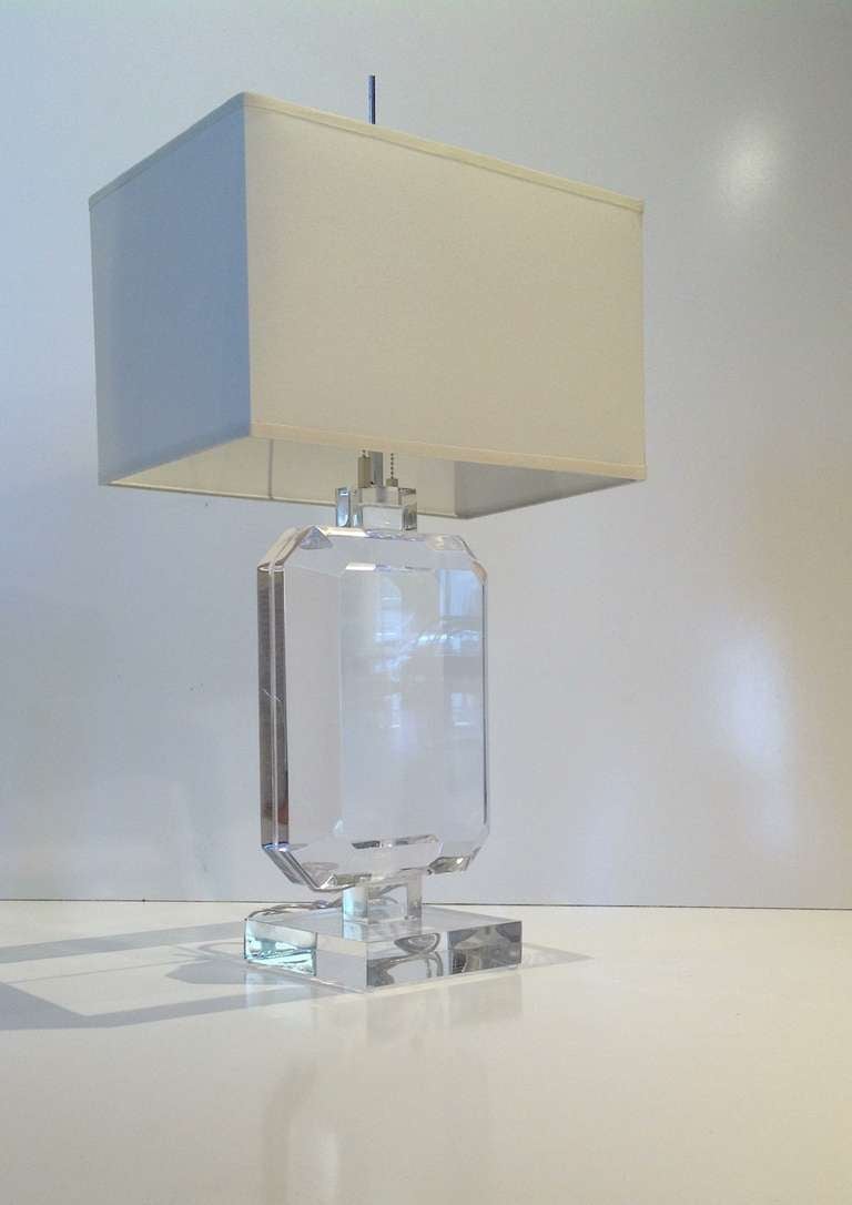 Mid-Century Modern Les Prismatiques Acrylic Table Lamp For Sale