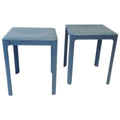 A pair of Italian Leather Stools by Matteograssi