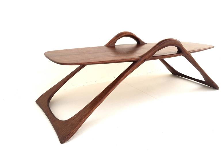 Mid-Century Modern Spectacular Sculptural Walnut Table