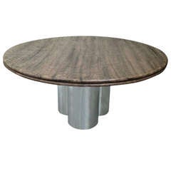 Faux Snakeskin Top Table with Chrome Base from  Pace Collection