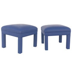 Pair of Newly Reupholstered Ottomans or Low Stools, circa 1980s 4