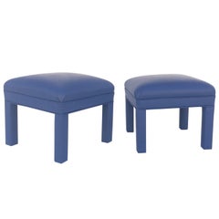 Pair of Newly Reupholstered Ottomans or Low Stools, circa 1980s