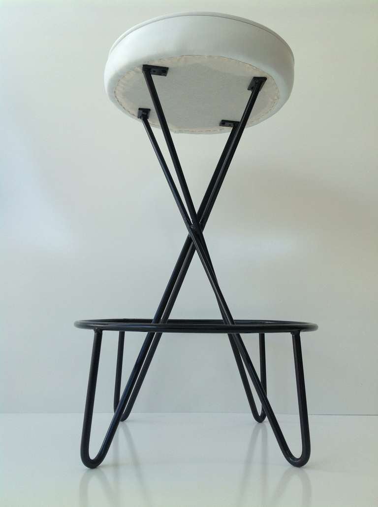 Leather Set of four Bar Stools designed by Paul Tuttle