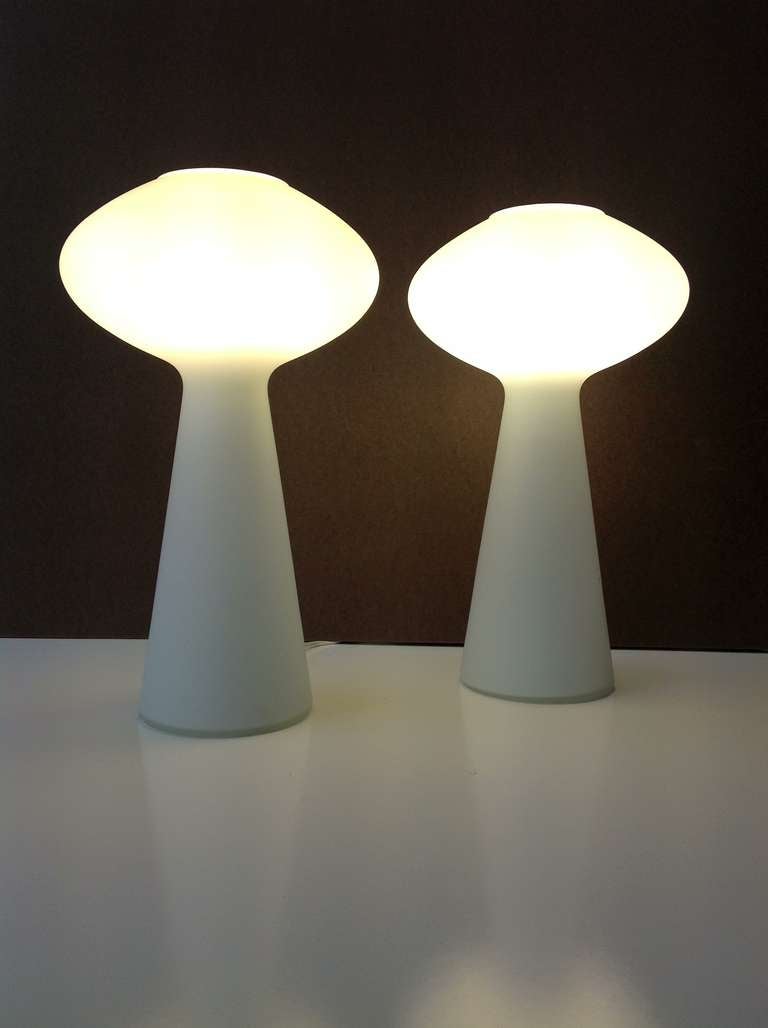 A pair of Opaque Glass Table Lamps Designed by Lisa Johansson-Pepe