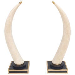 Pair of Large-Scale Tessellated Stone Tusks by Maitland-Smith