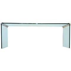 Polished Nickel and Glass Console by Pace Collection