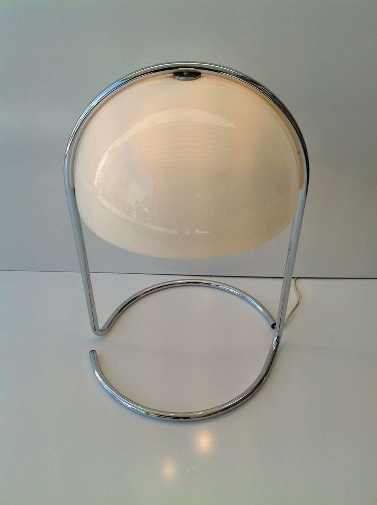 Mid-Century Modern Acrylic And Chrome Table Lamp Designed By Walter Von Nessen