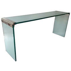 Pace Collection Chrome and Glass Console