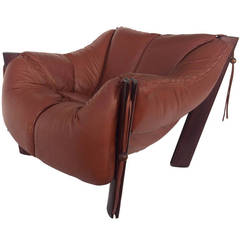 Rare Jacaranda Rosewood & Leather Lounge Chair by Percival Lafer 4