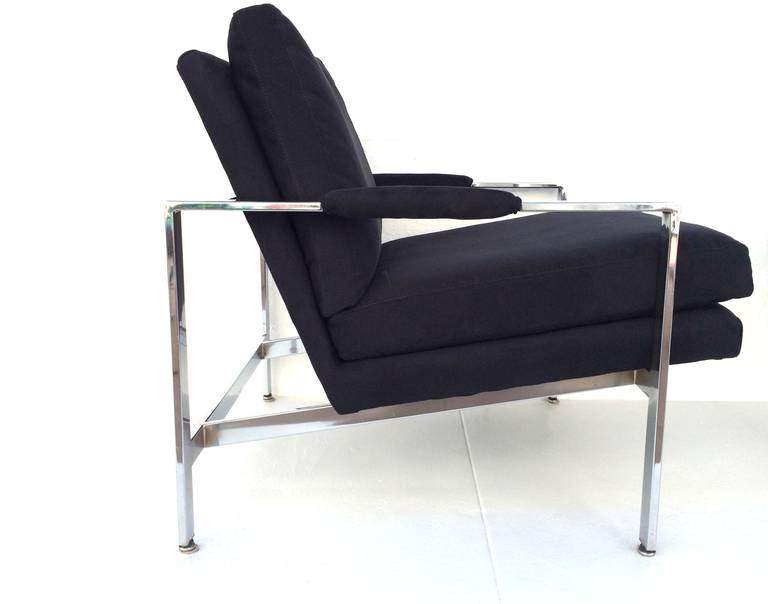 Chrome Pair of Milo Baughman Lounge Chairs for Thayer Coggin