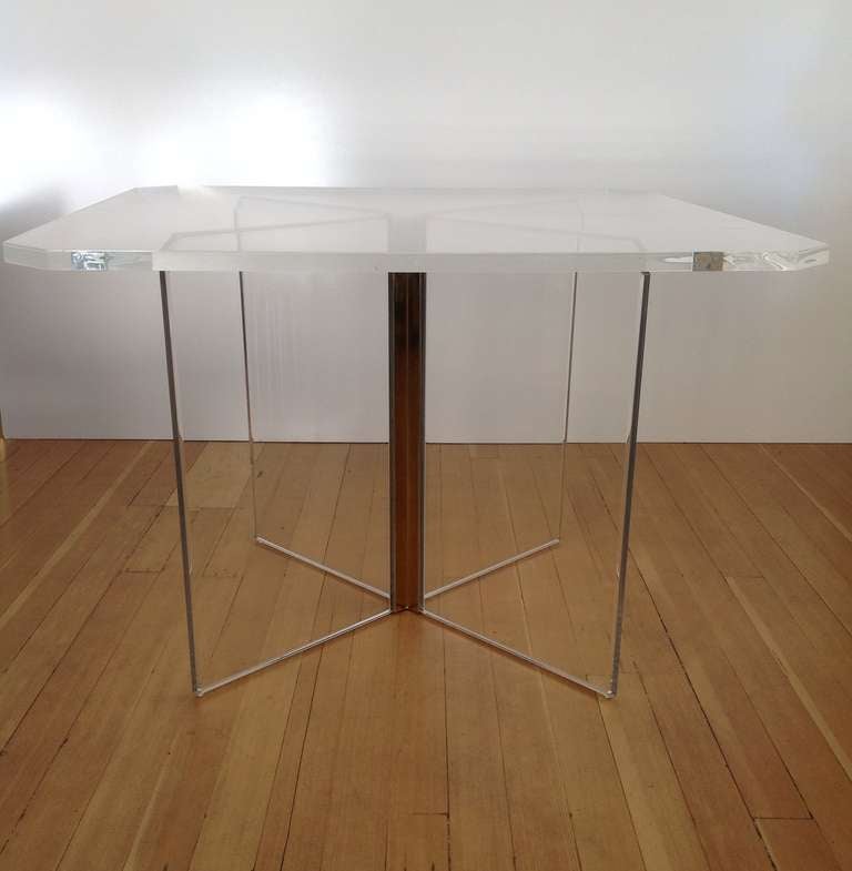 American Acrylic Dining/Game Table In The Style Of Charles Hollis Jones