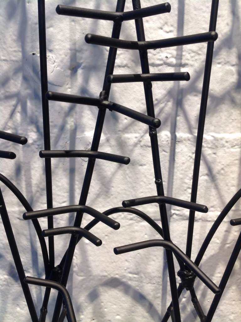 1950s Abstract Black Metal Wall Sculpture In Excellent Condition In Palm Springs, CA