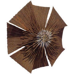 Brutalist Flower Wall Sculpture 12
