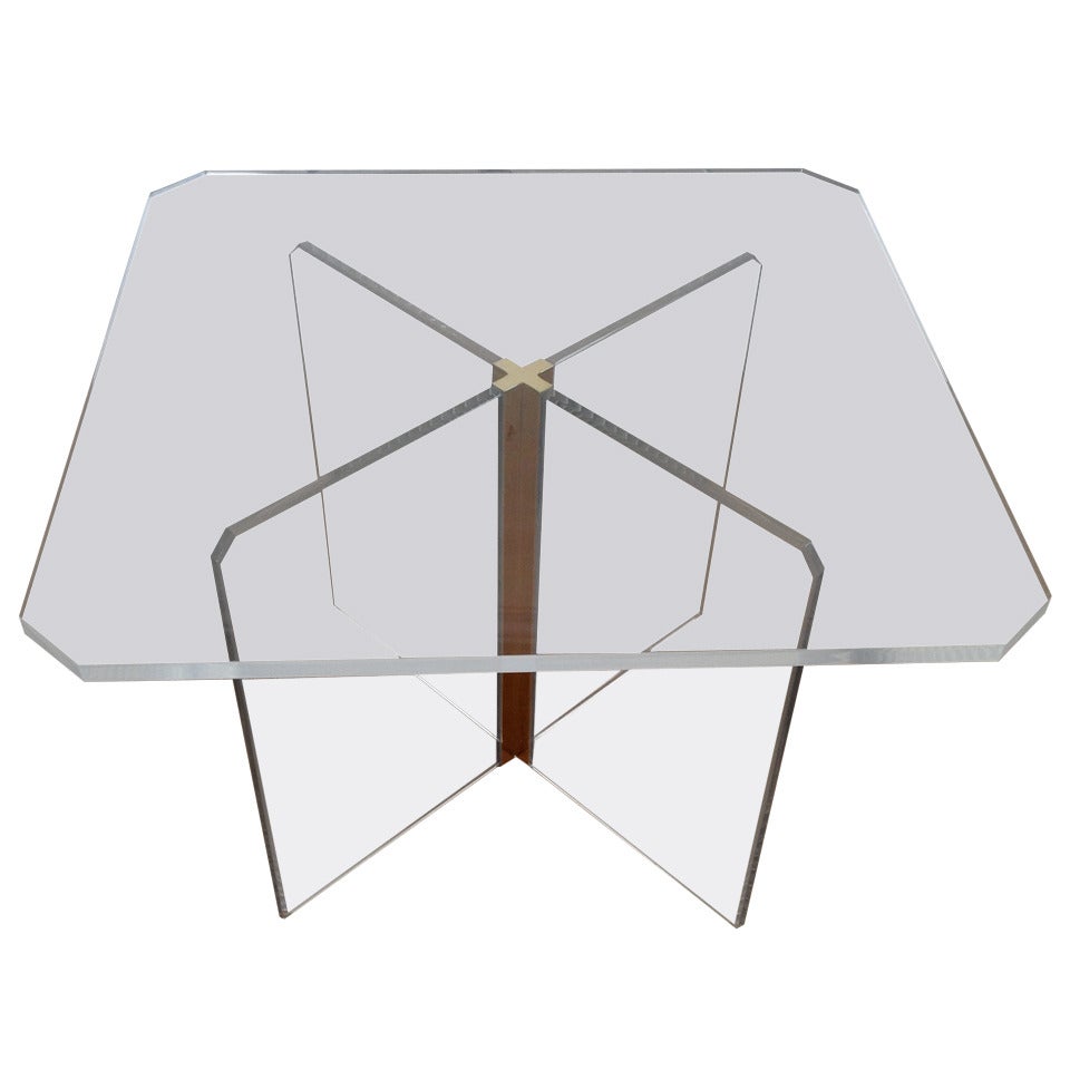 Acrylic Dining/Game Table In The Style Of Charles Hollis Jones