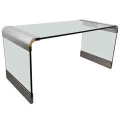 Nickel and Glass Desk from Pace Collection