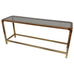 Antique Brass Console by Mastercraft