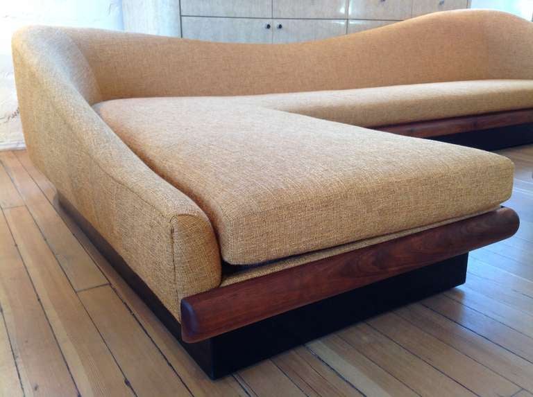 Walnut Free-form Sofa designed by Adrian Pearsall