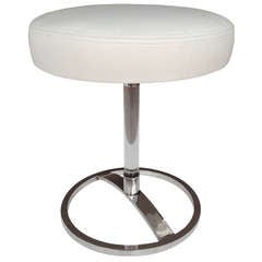 Nickel & Acrylic Vanity Stool designed by Charles Hollis Jones