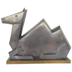 Pewter and Brass Camel from the Sahara Hotel Circa 1950s