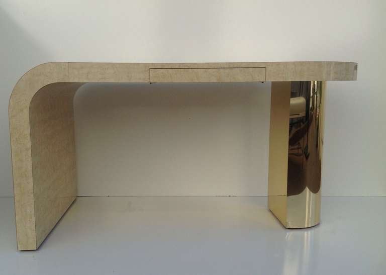 Wood Sculptural Desk designed by Milo Baughman for Thayer Coggin