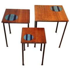 Nesting Tables With Inset Enamel