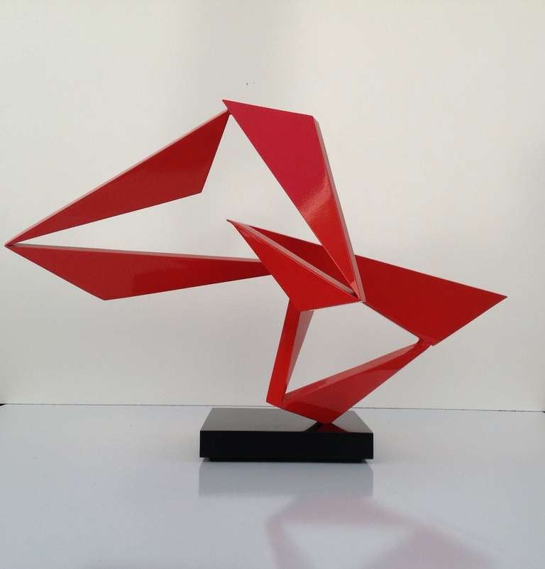 A painted steel sculpture by John Neumann