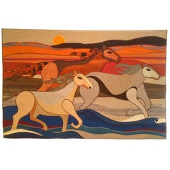 Brillanter Wandteppich "Wildpferde" von Helen Webber