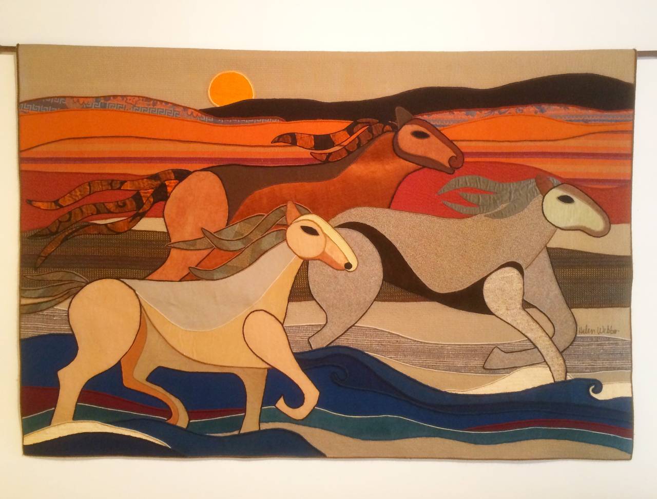 Brilliant Tapestry "Wild Horses" by Helen Webber