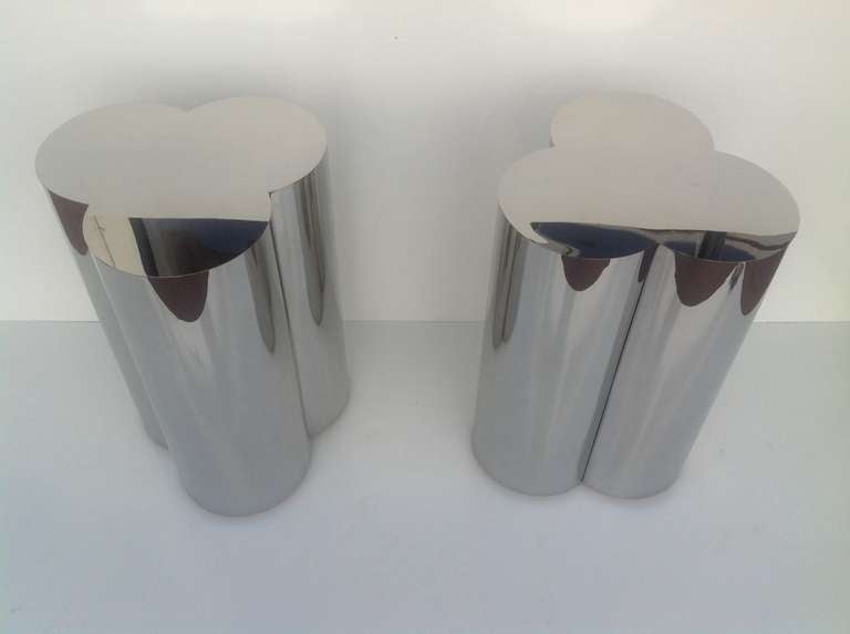 American A pair of Polished Chrome Pedestals designed by Curtis Jere