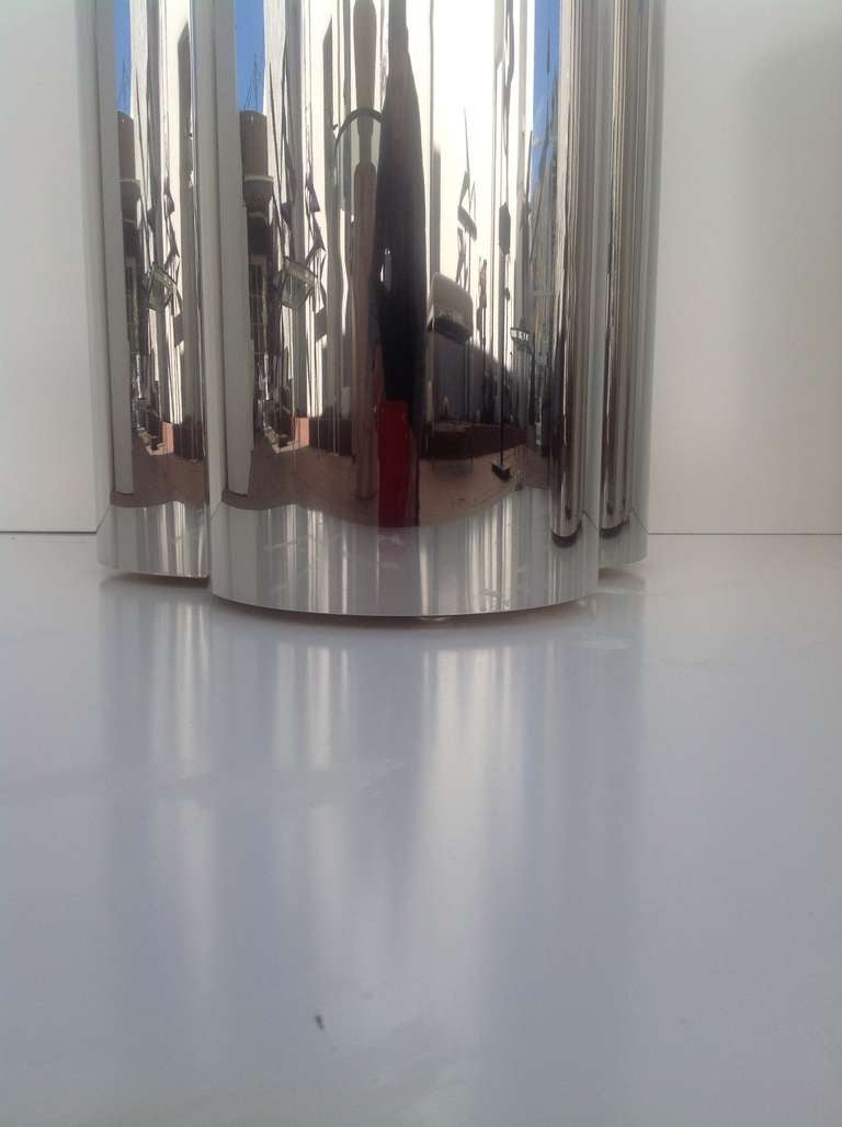A pair of Polished Chrome Pedestals designed by Curtis Jere 2