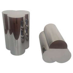 A pair of Polished Chrome Pedestals designed by Curtis Jere