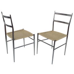 A Pair of Chrome Chairs Attributed to Gio Ponti