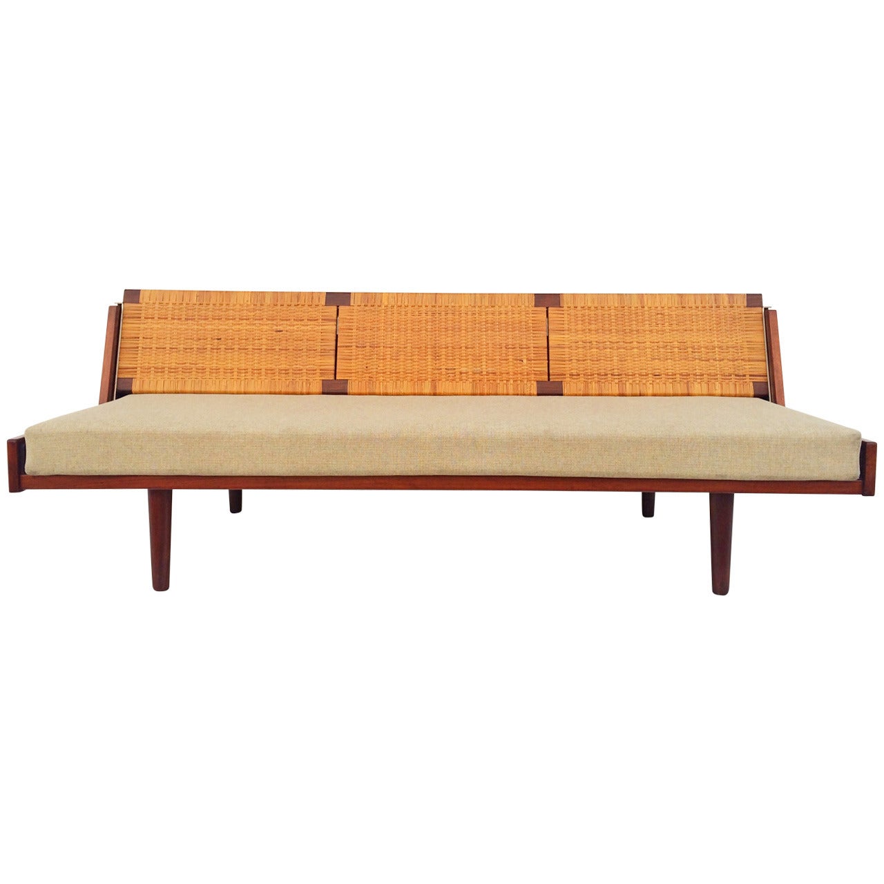 Teak and Rattan Daybed by Hans Wegner for Getama