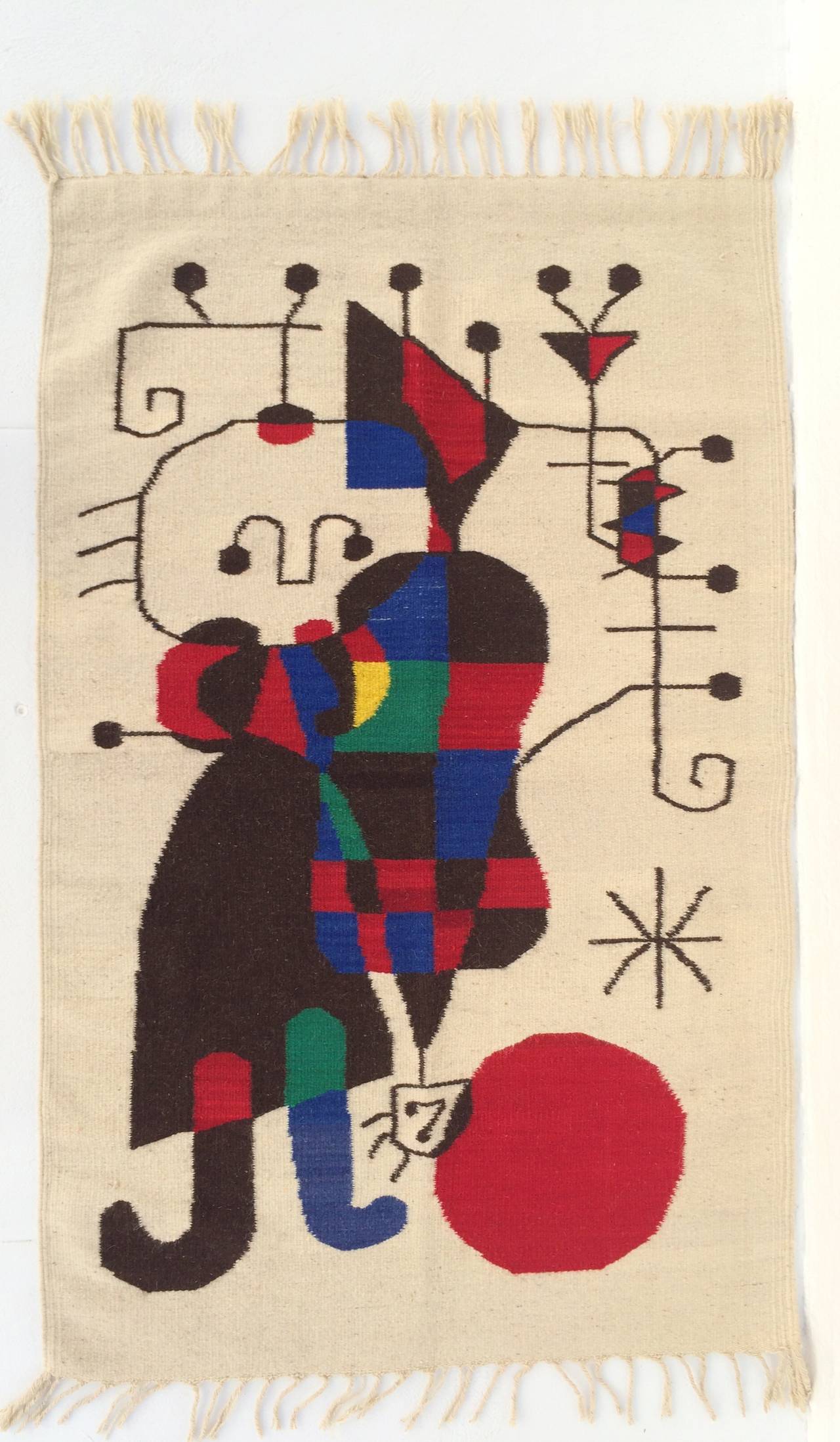 Abstract Tapestry Attributed to Joan Miro, 1965
