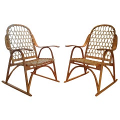 A pair of Snow shoe chairs by Snocraft
