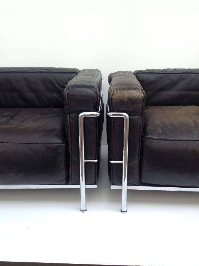 Italian A pair of Le Corbusier LC3 Lounge Chairs by Cassina