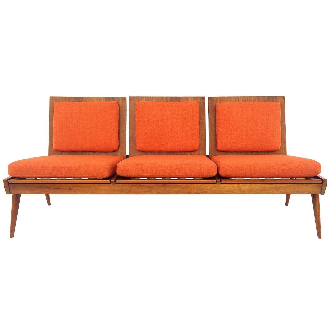 Rare Brown Saltman Convertible Sofa