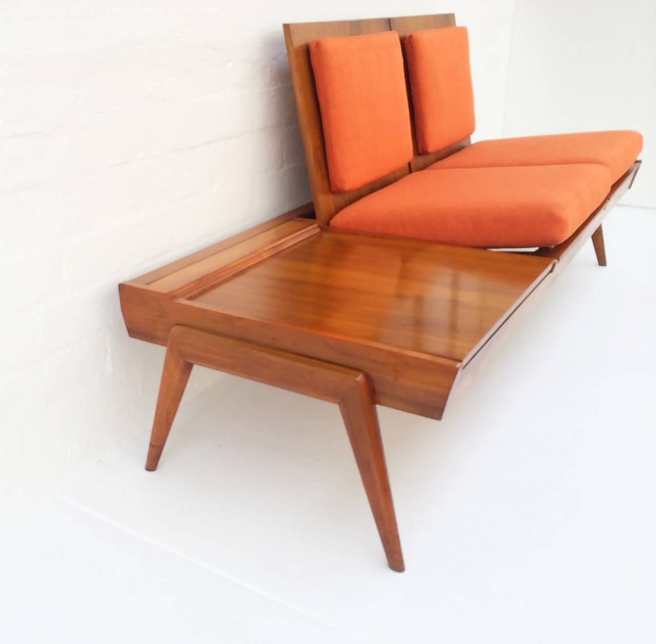American Rare Brown Saltman Convertible Sofa