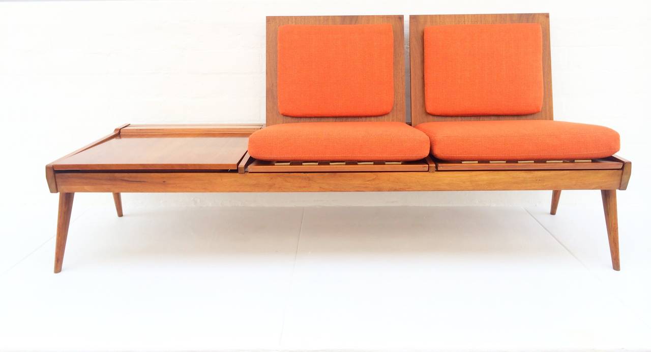 Mid-Century Modern Rare Brown Saltman Convertible Sofa