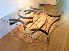 Rosewood & Lucite Tables