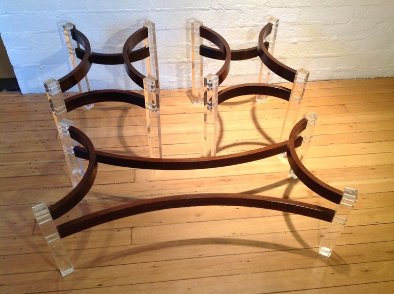 Unknown Rosewood & Lucite Tables
