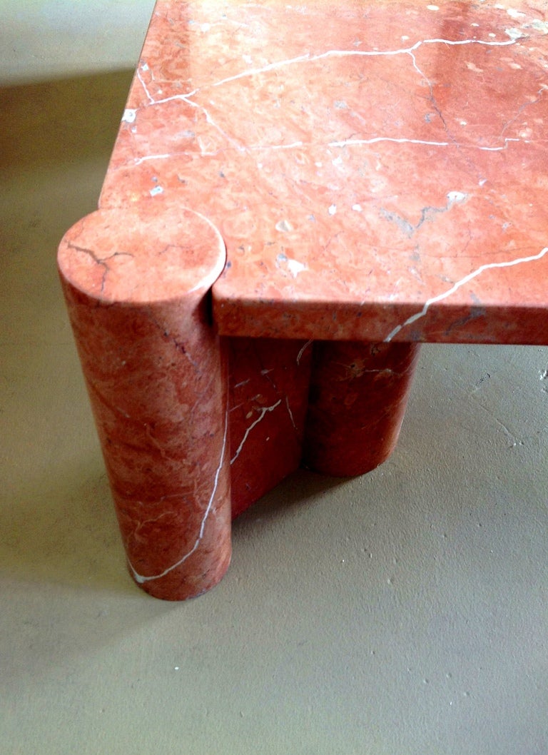 Gae Aulenti Jumbo Rosso Marble Coffee Table