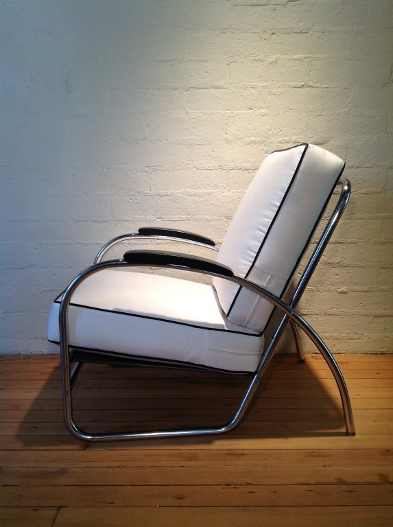 Metal An Art Deco lounge chair by Kem Weber