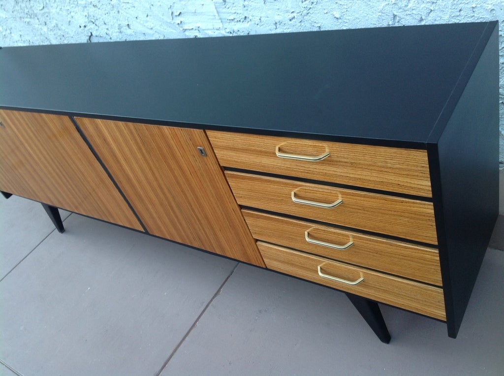 A stunning zebra wood credenza 1