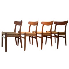 Set of four Hans Wegner dining chairs